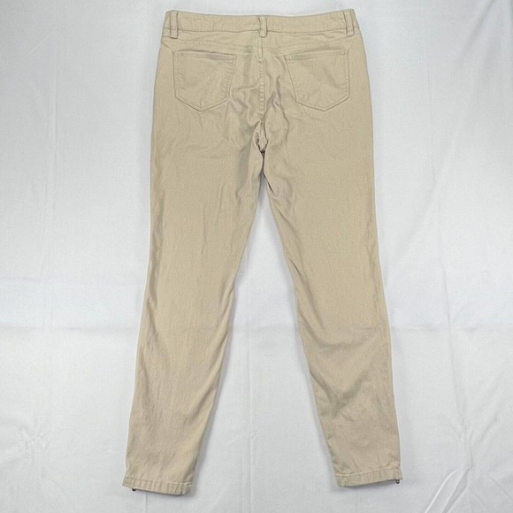 Bongo Jeans Womens Ankle Biters Juniors 7 Tan Khaki Slim Zip Ankles Stretch - Picture 2 of 8